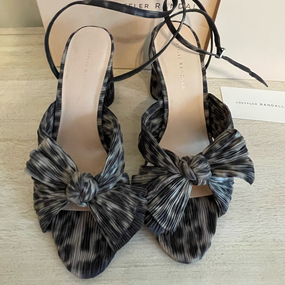 Loeffler Randall Camellia Knotted Leopard-Print Sandals